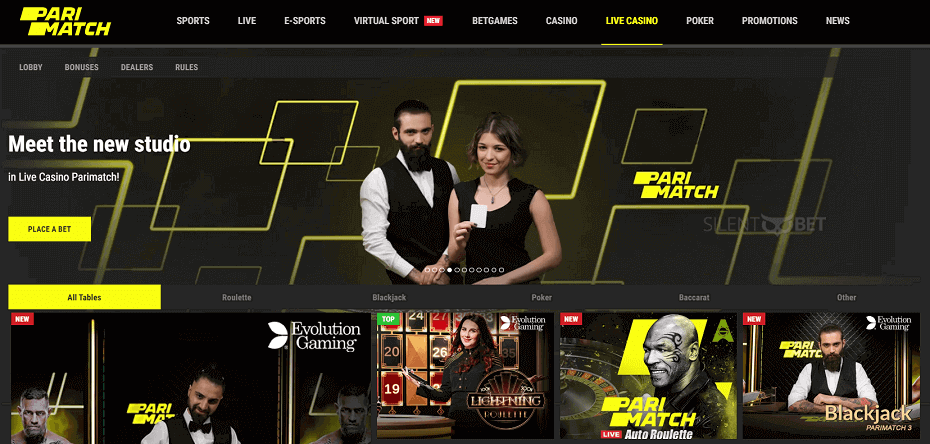 Parimatch home page